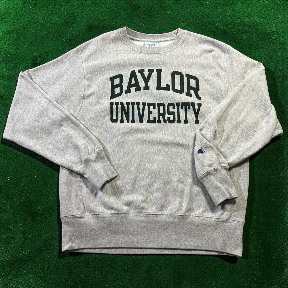 Champion Reverse Weave Baylor University Crewneck Sweatshirt Gray Men’s Medium